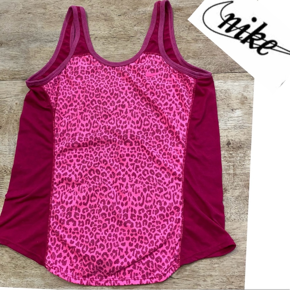Nike Dri Fit Women’s Size Medium‎ Pink Cheetah Print Athletic Tank